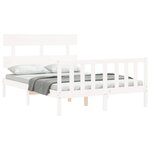 vidaXL Cadre de lit avec tête de lit blanc 120x200 cm bois massif