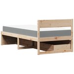 vidaXL Lit avec tiroirs et matelas 90x200 cm bois massif de pin