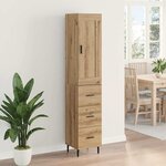 vidaXL Haut Armoire avec tiroir Chêne artisanal 34 5 x 34 x 180 cm