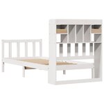 vidaXL Lit bibliothèque sans matelas blanc 75x190cm bois de pin massif