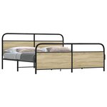 vidaXL Cadre de lit en métal sans matelas chêne sonoma 183x213 cm