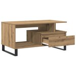 vidaXL Table basse chêne artisanal 90x49x45 cm bois d'ingénierie