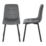 Lot de 2 chaises de salle à manger 89 x 44 x 52 cm gris foncé 03_0006748