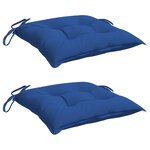 vidaXL Coussins de chaise lot de 2 bleu 40x40x7 cm tissu oxford