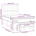 vidaXL Sommier à lattes de lit avec matelas noir 120x190 cm tissu
