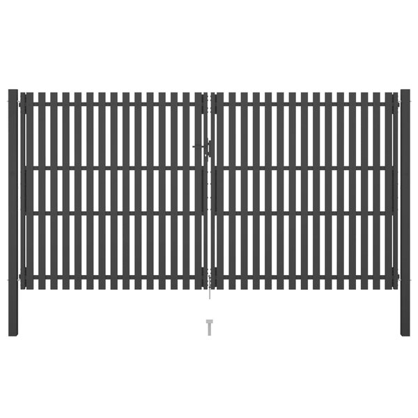 vidaXL Portail de clôture de jardin Acier 4x2 5 m Anthracite