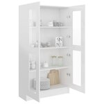 vidaXL Armoire vitrine Blanc brillant 82 5x30 5x150 cm Bois ingénierie