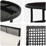 vidaXL Ensemble de salle à manger pour jardin 3 Pièces Noir Poly rotin