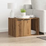 vidaXL Meuble de bac à litière pour chat chêne artisanal 60x40x40 cm