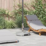 vidaXL Base de parasol ronde sur roulettes en granit gris de 29 kg avec poignée.