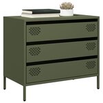 vidaXL Buffet vert olive 68x39x58 5 cm acier laminé à froid