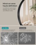Miroir mural rond décoratif diamètre 61 cm cadre en métal pour salon chambre salle de bains noir 12_0006604