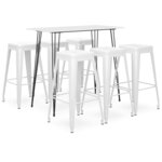 vidaXL Ensemble de bar 7 Pièces Blanc