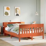 vidaXL Lit bibliothèque sans matelas cire marron 120x200 cm pin massif