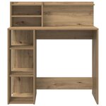 vidaXL Bureau avec rangement chêne artisanal 90 x 48 x 101 5 cm