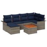 vidaXL Ensemble de canapé de jardin 7 Pièces Gris Poly rotin
