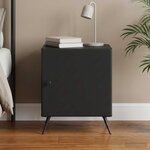 vidaXL Cabinet de chevet Noir 43 x 34 5 x 50 cm Bois d'ingénierie