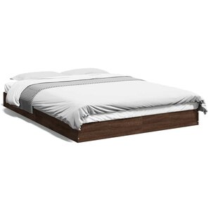 vidaXL Cadre de lit sans matelas chêne marron 140x200 cm
