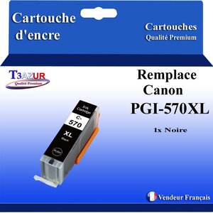 T3AZUR - Cartouche compatible avec Canon PGI570XL PGI-570 XL pour Canon Pixma MG5750 MG5751 MG5752 MG5753 MG6850 MG6851 - Noire