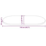 vidaXL Dessus de table blanc 110x55x2 5 cm bois de pin massif ovale