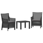 vidaXL Ensemble salon avec coussin 3 Pièces Anthracite PP