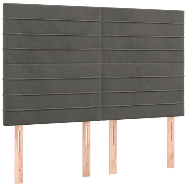 vidaXL Têtes de lit 4 Pièces Gris foncé 72x5x78/88 cm Velours