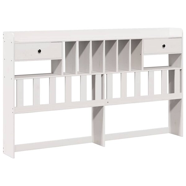 vidaXL Tête de lit avec rangement blanc 180 cm bois massif de pin