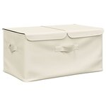 vidaXL Boîtes de rangement 2 Pièces Tissu 50x30x25 cm Crème