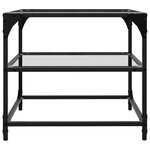 vidaXL Table basse avec dessus en verre transparent 50x50x45 cm acier