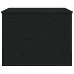 Coffre de rangement vidaXL avec couvercle en chêne noir 60x42x46 cm en bois semi-massif