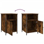 vidaXL Table de chevet chêne fumé 40x42x60 cm bois d'ingénierie