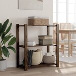 vidaXL Support de rangement à 3 niveaux noir 80x38x90 cm bois pin
