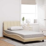 vidaXL Cadre de lit sans matelas Hanko crème 100x200 cm tissu
