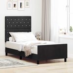 vidaXL Cadre de lit avec tête de lit Noir 90 x 190 cm Velours