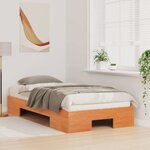 vidaXL Cadre de lit surélevé Marron 90 x 190 cm Bois massif en pin