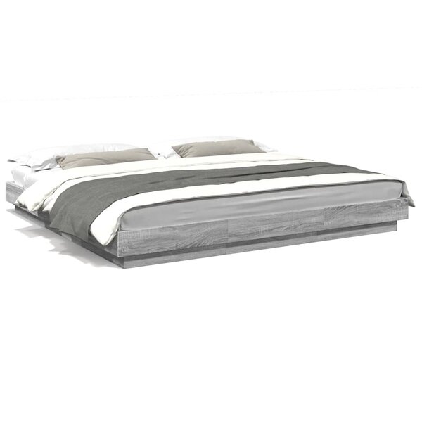 vidaXL Cadre de lit sans matelas sonoma gris 180x200 cm