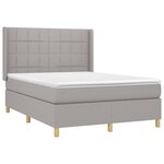 vidaXL Sommier à lattes de lit et matelas et LED Gris clair 140x190 cm
