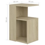 vidaXL Table d'appoint Chêne sonoma 36x30x56 cm Bois d’ingénierie