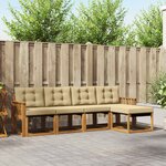 vidaXL Ensemble de canapés d'extérieur 5 pc Naturel et Beige