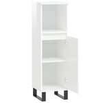vidaXL Armoire de salle de bain blanc brillant 30x30x100 cm
