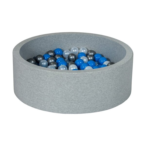 Piscine à balles Aire de jeu + 150 balles perle  bleu  argent