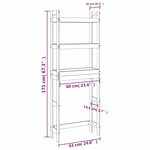 vidaXL Étagère de toilette Noir 63x26x171 cm Bois de pin massif