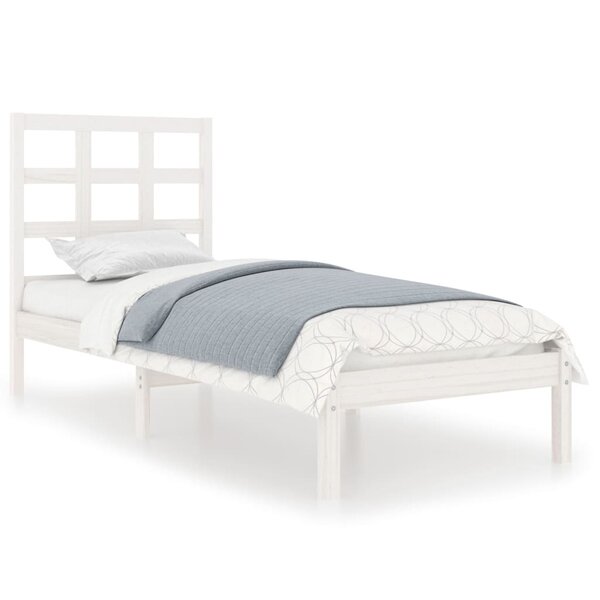 vidaXL Cadre de lit Blanc Bois massif 100x200 cm