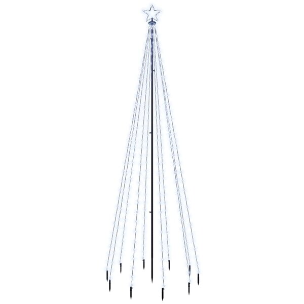 vidaXL Sapin de Noël avec piquet Blanc froid 310 LED 300 cm