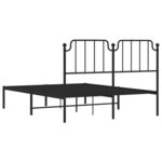 vidaXL Cadre de lit métal sans matelas avec tête de lit noir 140x190cm