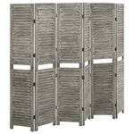 vidaXL Cloison de séparation 6 panneaux Gris 214x166 cm Bois solide