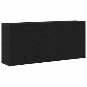vidaXL Buffet Chêne noir 160 x 33 x 70 cm Bois d'ingénierie