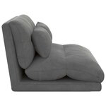 vidaXL Fauteuil de sol ajustable Gris foncé Velours