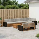 vidaXL Ensemble de canapés d'extérieur avec coussin 9 Pièces