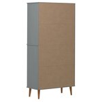 vidaXL Bibliothèque MOLDE Gris 85x35x170 5 cm Bois massif de pin